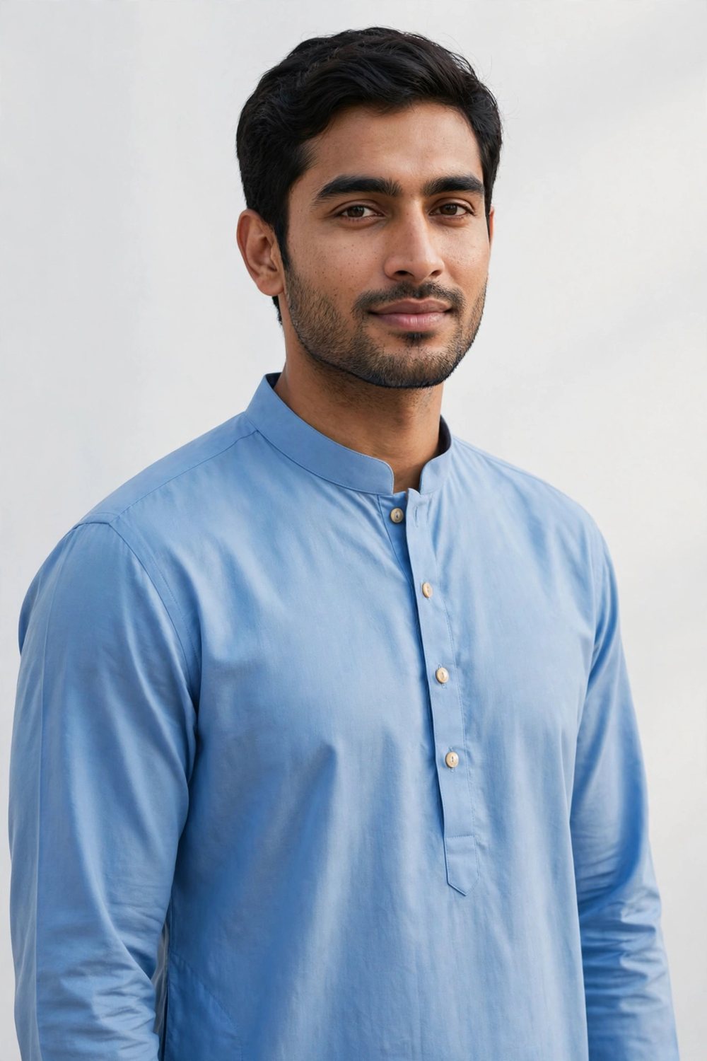 Classic Cotton Panjabi — Sky